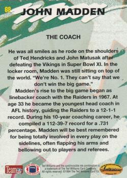 1994 Ted Williams Roger Staubach's NFL #68 John Madden Back