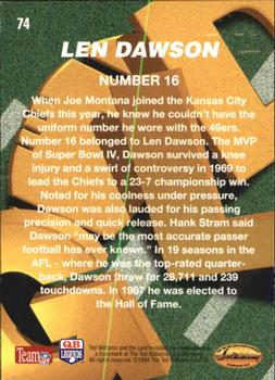 1994 Ted Williams Roger Staubach's NFL #74 Len Dawson Back