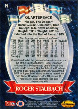 1994 Ted Williams Roger Staubach's NFL #P1 Roger Staubach Back