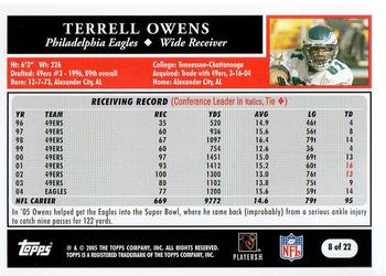 2005 Topps Turn Back the Clock #8 Terrell Owens Back