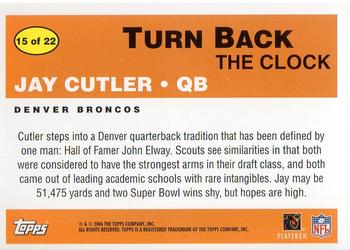 2006 Topps Turn Back the Clock #15 Jay Cutler Back