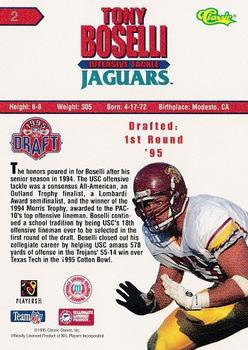1995 Classic NFL Rookies #2 Tony Boselli Back