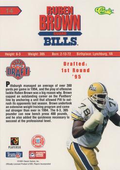 1995 Classic NFL Rookies #14 Ruben Brown Back