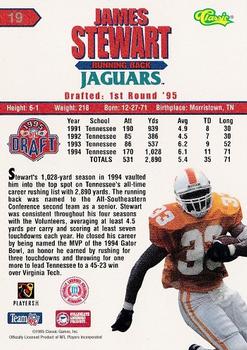 1995 Classic NFL Rookies #19 James Stewart Back