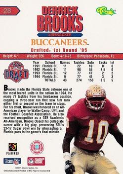 1995 Classic NFL Rookies #28 Derrick Brooks Back