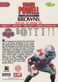 1995 Classic NFL Rookies #30 Craig Powell Back