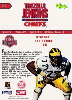1995 Classic NFL Rookies #31 Trezelle Jenkins Back