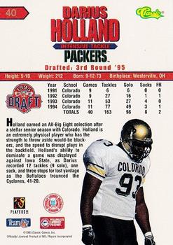 1995 Classic NFL Rookies #40 Darius Holland Back