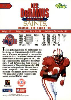 1995 Classic NFL Rookies #75 Lee DeRamus Back