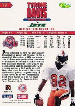 1995 Classic NFL Rookies #79 Tyrone Davis Back