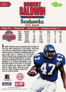 1995 Classic NFL Rookies #83 Robert Baldwin Back