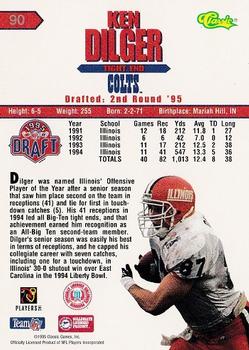 1995 Classic NFL Rookies #90 Ken Dilger Back