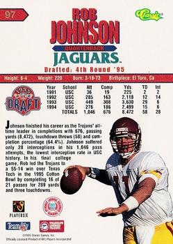 1995 Classic NFL Rookies #97 Rob Johnson Back