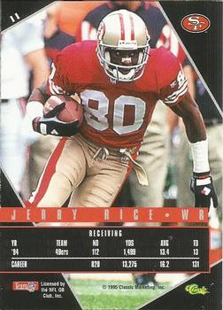 1995 Classic Images Limited Live #11 Jerry Rice Back