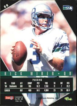 1995 Classic Images Limited Live #20 Rick Mirer Back