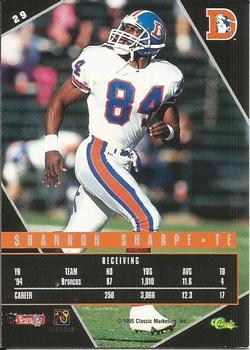 1995 Classic Images Limited Live #29 Shannon Sharpe Back