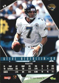 1995 Classic Images Limited Live #30 Steve Beuerlein Back