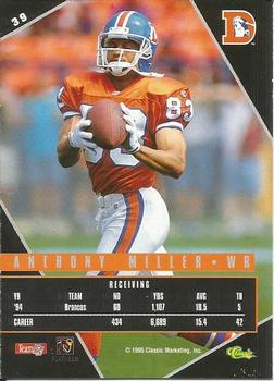 1995 Classic Images Limited Live #39 Anthony Miller Back