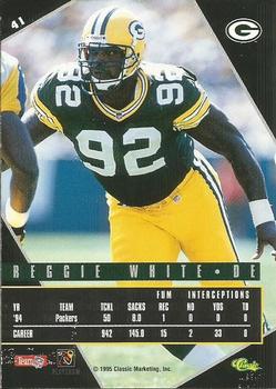 1995 Classic Images Limited Live #41 Reggie White Back