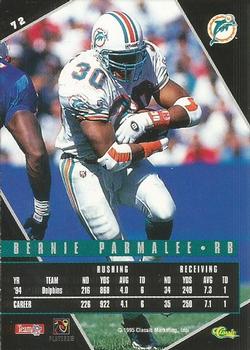 1995 Classic Images Limited Live #72 Bernie Parmalee Back