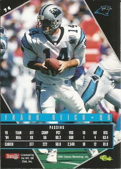 1995 Classic Images Limited Live #74 Frank Reich Back