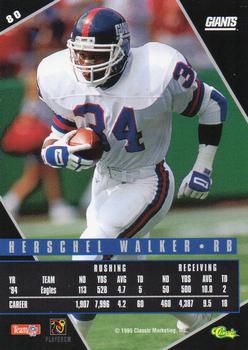 1995 Classic Images Limited Live #80 Herschel Walker Back