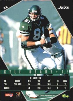 1995 Classic Images Limited Live #92 Kyle Brady Back