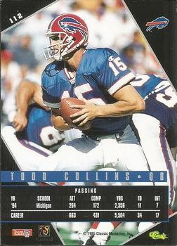 1995 Classic Images Limited Live #112 Todd Collins Back