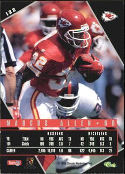1995 Classic Images Limited Live #122 Marcus Allen Back