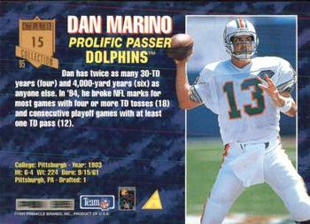 1995 Pinnacle Club Collection #15 Dan Marino Back
