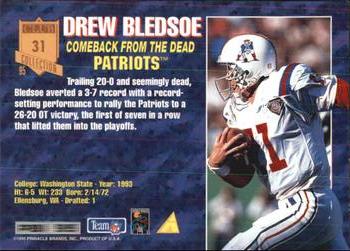 1995 Pinnacle Club Collection #31 Drew Bledsoe Back