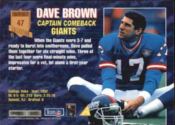 1995 Pinnacle Club Collection #47 Dave Brown Back