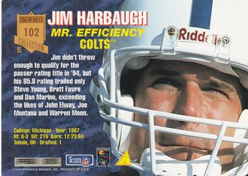 1995 Pinnacle Club Collection #102 Jim Harbaugh Back