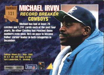 1995 Pinnacle Club Collection #121 Michael Irvin Back