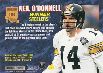 1995 Pinnacle Club Collection #184 Neil O'Donnell Back