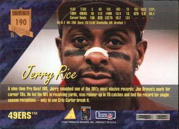 1995 Pinnacle Club Collection #190 Jerry Rice Back