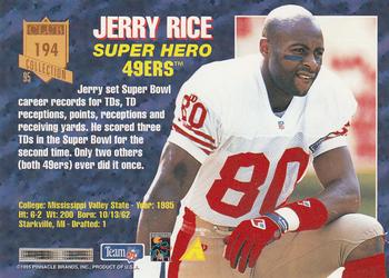 1995 Pinnacle Club Collection #194 Jerry Rice Back