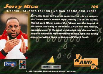 1995 Pinnacle Club Collection #196 Jerry Rice Back