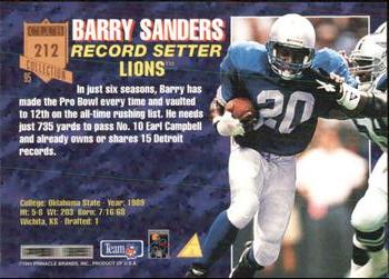 1995 Pinnacle Club Collection #212 Barry Sanders Back