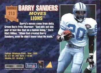 1995 Pinnacle Club Collection #213 Barry Sanders Back