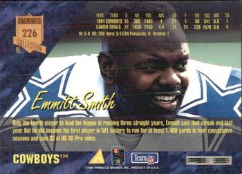 1995 Pinnacle Club Collection #226 Emmitt Smith Back
