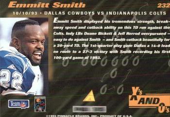 1995 Pinnacle Club Collection #232 Emmitt Smith Back