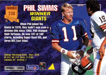 1995 Pinnacle Club Collection #238 Phil Simms Back