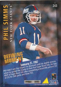 1995 Pinnacle Club Collection #243 Phil Simms Back