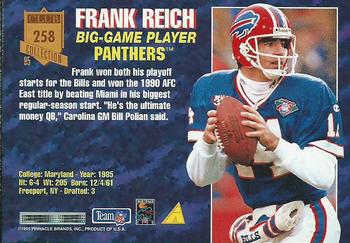 1995 Pinnacle Club Collection #258 Frank Reich Back