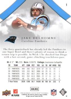 2008 Upper Deck Ultimate Collection #1 Jake Delhomme Back