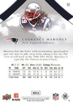 2008 Upper Deck Ultimate Collection #12 Laurence Maroney Back