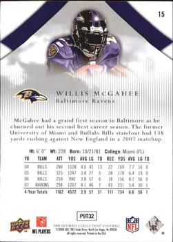 2008 Upper Deck Ultimate Collection #15 Willis McGahee Back