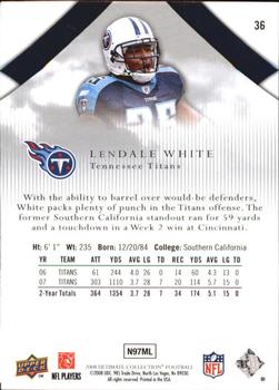2008 Upper Deck Ultimate Collection #36 LenDale White Back