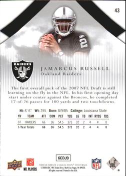2008 Upper Deck Ultimate Collection #43 JaMarcus Russell Back